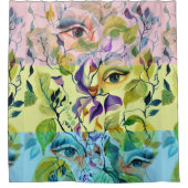 Handgeschilderde elegante vrouwelijke ogen Kleurri Douchegordijn (Voorkant)