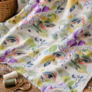 Handgeschilderde elegante vrouwelijke ogen Kleurri Stof