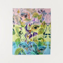 Handgeschilderde elegante vrouwelijke ogen Kleurri Wandkleed