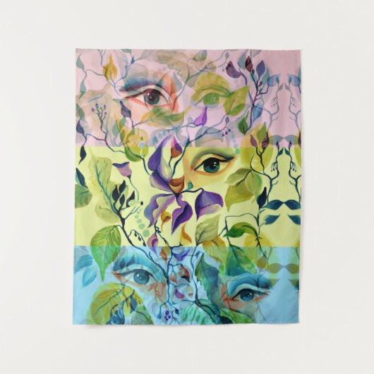 Handgeschilderde elegante vrouwelijke ogen Kleurri Wandkleed (Voorkant)