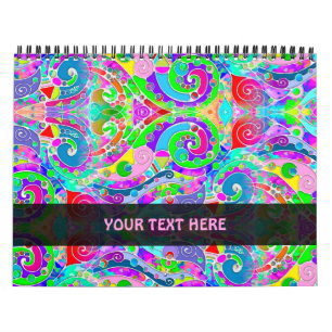 Handgeschilderde en digitaal geschilderde patroon  kalender