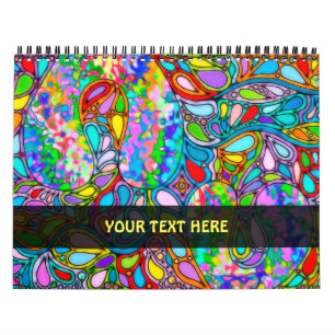 Handgeschilderde en digitaal geschilderde patroon  kalender