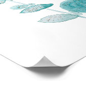 Handgeschilderde eucalyptusblad waterverf poster (Hoek)