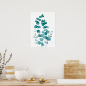 Handgeschilderde eucalyptusblad waterverf poster (Keuken)