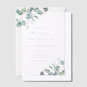 Handgeschilderde eucalyptusbruiloft vellum uitnodigingen (Offset)