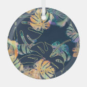 Handgeschilderde exotische bladeren: naadloos patr glas ornament (Voorkant)
