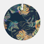 Handgeschilderde exotische bladeren: naadloos patr glas ornament (Achterkant)