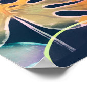 Handgeschilderde exotische bladeren: naadloos patr poster (Hoek)