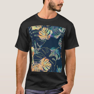 Handgeschilderde exotische bladeren: naadloos patr t-shirt