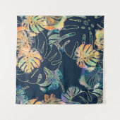 Handgeschilderde exotische bladeren: naadloos patr wandkleed (Voorkant (horizontaal))