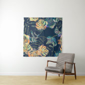 Handgeschilderde exotische bladeren: naadloos patr wandkleed (In situ)