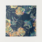 Handgeschilderde exotische bladeren: naadloos patr wandkleed (Voorkant)