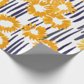 Handgeschilderde gele bloemen naadloos cadeaupapier (Hoek)