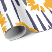 Handgeschilderde gele bloemen naadloos cadeaupapier (Rol Hoek)