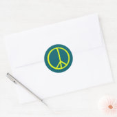 Handgeschilderde Gele Vredesteken Sticker (Envelop)