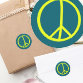 Handgeschilderde Gele Vredesteken Sticker