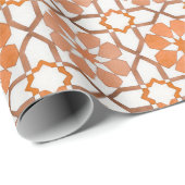 Handgeschilderde geometrische oranje Marokkaanse e Cadeaupapier (Rol Hoek)