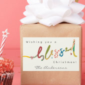 Handgeschilderde gezegende kerstgroet sticker