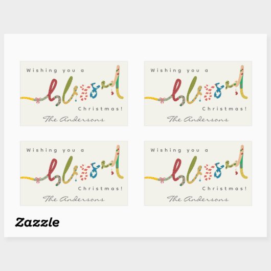 Handgeschilderde gezegende kerstgroet sticker (Vel)