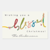 Handgeschilderde gezegende kerstgroet sticker (Voorkant)