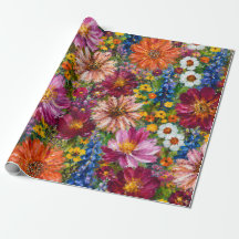 Handgeschilderde giftwrap met wilde bloemen | Kleu