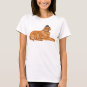Handgeschilderde Golden Retriever Dog T-shirt (Voorkant)