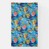 Handgeschilderde gouache koraalrif spandoek (Verticaal)