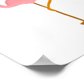 Handgeschilderde gouache tropische flamingo kunst poster (Hoek)