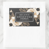 Handgeschilderde Goud geschilderde Bloemen Bedrijf Rechthoekige Sticker (Tas)