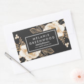 Handgeschilderde Goud geschilderde Bloemen Bedrijf Rechthoekige Sticker (Envelop)