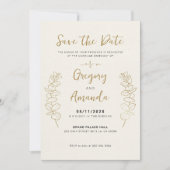 Handgeschilderde gouden bladeren Lijst Save-the-da Kaart (Voorkant)