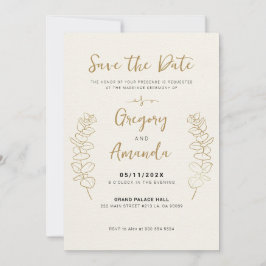 Handgeschilderde gouden bladeren Lijst Save-the-da Kaart