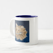 Handgeschilderde gouden Tabby Cat Print op basis v Tweekleurige Koffiemok (Voorkant links)