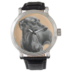 Handgeschilderde Greyhound Acryl Muurklok Horloge