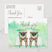 Handgeschilderde groene rand briefkaart (Voorkant / Achterkant)