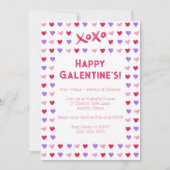 Handgeschilderde harten Galentines Day uitnodiging (Voorkant)