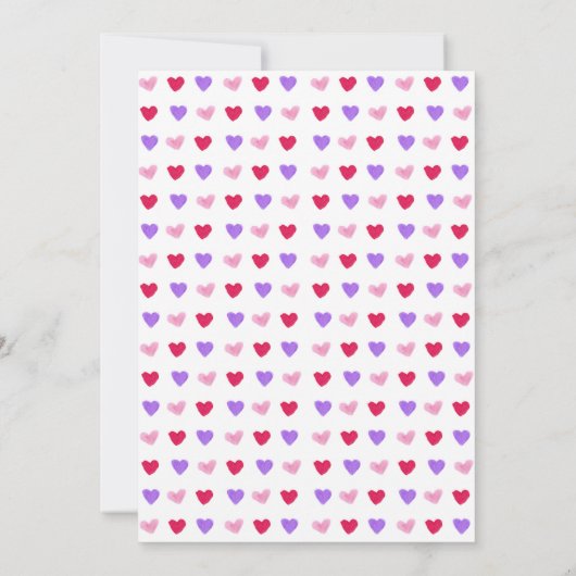 Handgeschilderde harten Galentines Day uitnodiging (Achterkant)