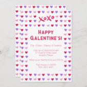 Handgeschilderde harten Galentines Day uitnodiging (Voorkant / Achterkant)