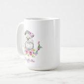 Handgeschilderde Hedgehog Schattige gepersonalisee Koffiemok (Voorkant links)