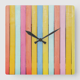 Handgeschilderde hekpiketten vierkante klok