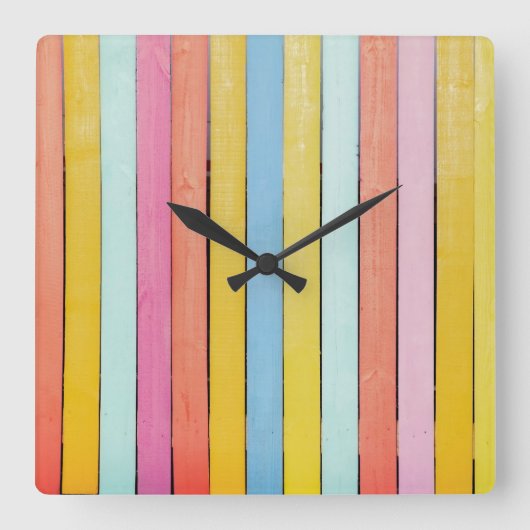 Handgeschilderde hekpiketten vierkante klok (Voorkant)