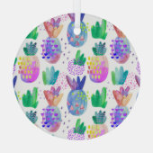 Handgeschilderde herfstbloemen, naadloos patroon. glas ornament (Achterkant)