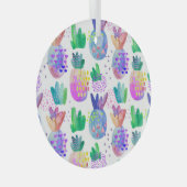 Handgeschilderde herfstbloemen, naadloos patroon. glas ornament (Voorkant Rechts)