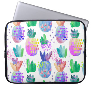 Handgeschilderde herfstbloemen, naadloos patroon. laptop sleeve
