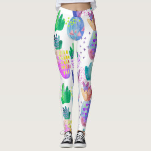 Handgeschilderde herfstbloemen, naadloos patroon. leggings