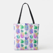 Handgeschilderde herfstbloemen, naadloos patroon. tote bag (Achterkant)