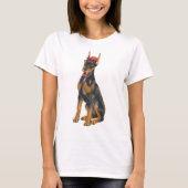 Handgeschilderde Hip Doberman Pinscher Dog T-shirt (Voorkant)