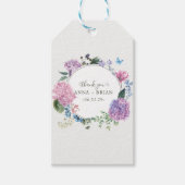 Handgeschilderde Hydrangea Floral Wedding Bedankt Cadeaulabel (Voorkant)