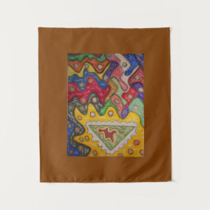 Handgeschilderde indruk Afrikaans aboriginal type Wandkleed