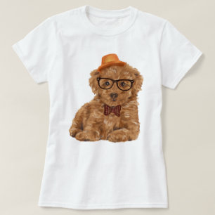 Handgeschilderde Intellectuele Speelgoed Poedel Pu T-shirt